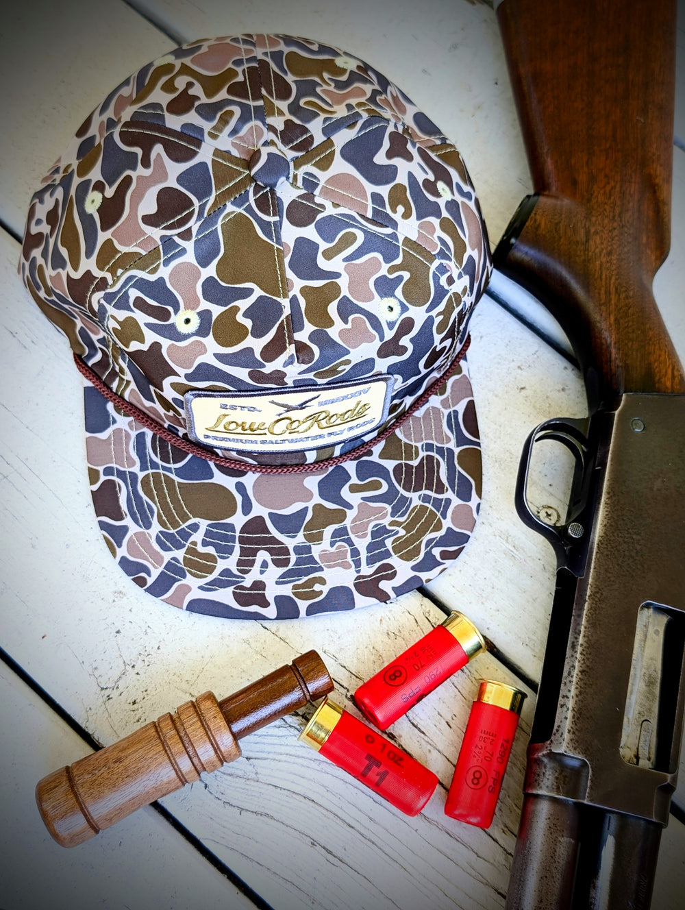 LOWCO BIRD PATCH,  BAYOU BREAKUP DUCK CAMO