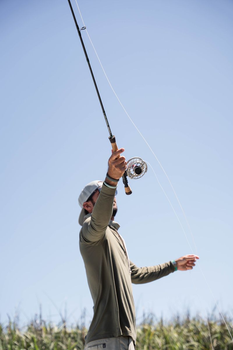 Casting fly rod in the wind